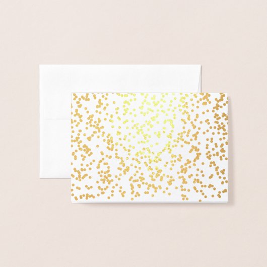 Dorée Carte de place de siège client Gold Falling Confet (Derrière avec enveloppe)