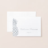 Dorée Carte de place en feuille d'argent | carte escorte (Devant avec enveloppe)