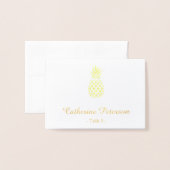 Dorée Carte de place en feuille d'or | carte escorte (Devant avec enveloppe)