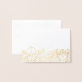 Dorée Carte de place pour bois et fríge Foil (Devant avec enveloppe)