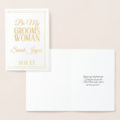 Dorée Carte de proposition Foil Be My Groomswoman (Affichage)