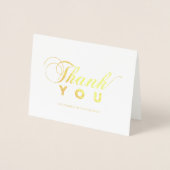Dorée Carte de remerciement en feuille d'or à typographi (Devant)