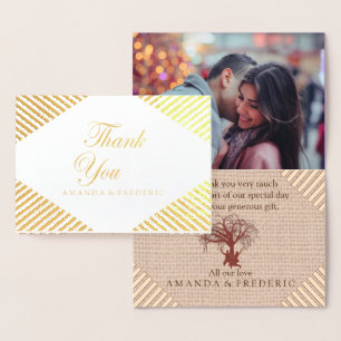 Dorée Carte de remerciement Gold Foil Tan - Marsala