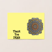 Dorée Carte de remerciement Mandala (Intérieur)