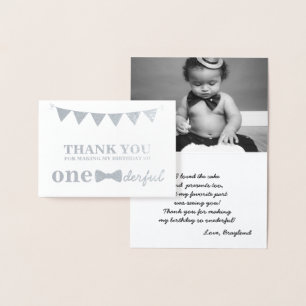 Dorée Carte de remerciement Mr Onederful Real Foil