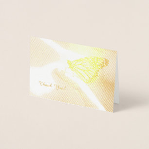Dorée Carte de remerciement pour le papillon Monarch