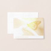 Dorée Carte de remerciement pour le papillon Monarch (Derrière avec enveloppe)