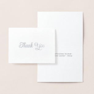 Dorée Carte de remerciement simple personnalisée en feui