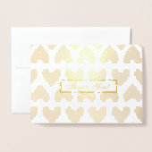 Dorée Carte de remerciements avec un Arrière - plan Moti (Devant avec enveloppe)