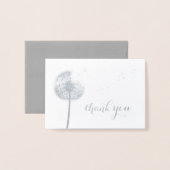 Dorée Carte de remerciements Dandelion à huile d'argent (Devant avec enveloppe)
