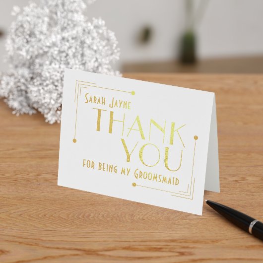 Dorée carte de remerciements de la mariée Mariage des an