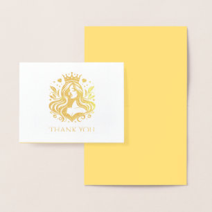 Dorée Carte de remerciements de la reine Pageant