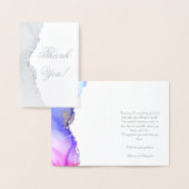 Dorée Carte de remerciements de Mariage d'huile d'argent (Affichage)