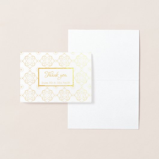 Dorée Carte de remerciements dépoli - Mariage (Affichage)
