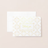 Dorée Carte de remerciements dépoli - Mariage (Devant avec enveloppe)