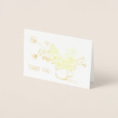 Dorée Carte de remerciements des fleurs d'or (Devant)