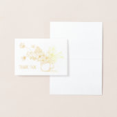 Dorée Carte de remerciements des fleurs d'or (Affichage)
