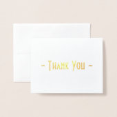 Dorée Carte de remerciements d'huile pliée du message in (Devant avec enveloppe)