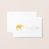 Dorée Carte de remerciements éléphant (Devant avec enveloppe)