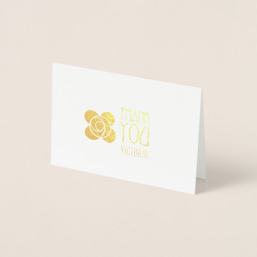 Dorée Carte de remerciements Gold Art déco (Devant)