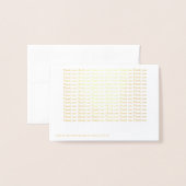 Dorée Carte de remerciements Gold Foil (Derrière avec enveloppe)