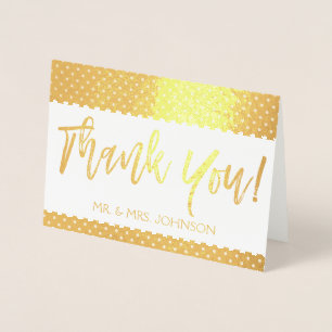 Dorée Carte de remerciements Gold Foil de la mariée et d
