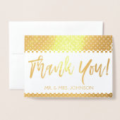 Dorée Carte de remerciements Gold Foil de la mariée et d (Devant avec enveloppe)