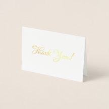 Carte de remerciements Gold Foil. Merci simple.