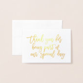 Dorée Carte de remerciements Mariage de calligraphie Gol (Devant avec enveloppe)