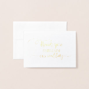 Dorée Carte de remerciements officiel du Mariage Gold Fo