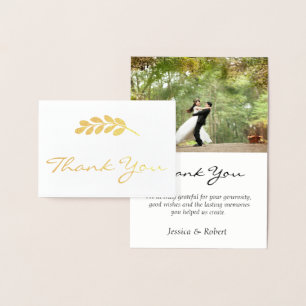 Dorée Carte de remerciements photo de Foil Eucalyptus Ma