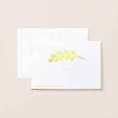 Dorée Carte de remerciements photo de Foil Eucalyptus Ma (Derrière avec enveloppe)