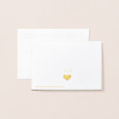 Dorée Carte de remerciements photo du Mariage du coeur d (Derrière avec enveloppe)