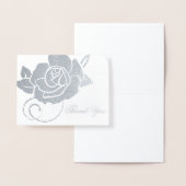 Dorée Carte de remerciements-Rose (Affichage)