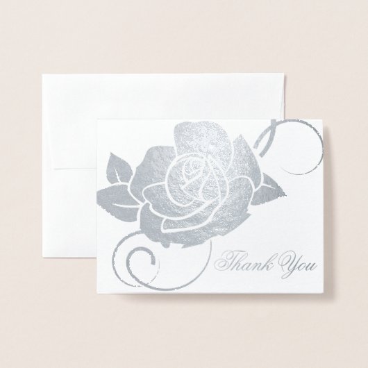 Dorée Carte de remerciements-Rose (Devant avec enveloppe)