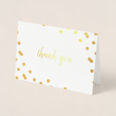 Dorée Carte de remerciements vide Confetti Dot Gold Foil (Devant)