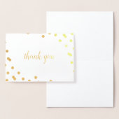 Dorée Carte de remerciements vide Confetti Dot Gold Foil (Affichage)