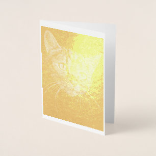 Dorée Carte de remplissage face chat