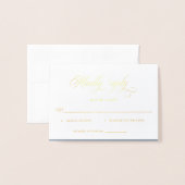 Dorée Carte de réponse Dusty Blue Foil Rsvp incluse (Devant avec enveloppe)