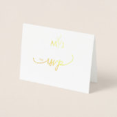 Dorée Carte de réponse en feuille d'or moderne minimalis (Devant)