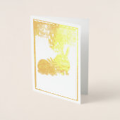 DORÉE CARTE DE SALUT FOILE RABBIT JAPONAIS ET LUNE (Devant)