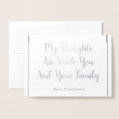 Dorée Carte de Sympathies de Foil en Argent customisé (Devant avec enveloppe)