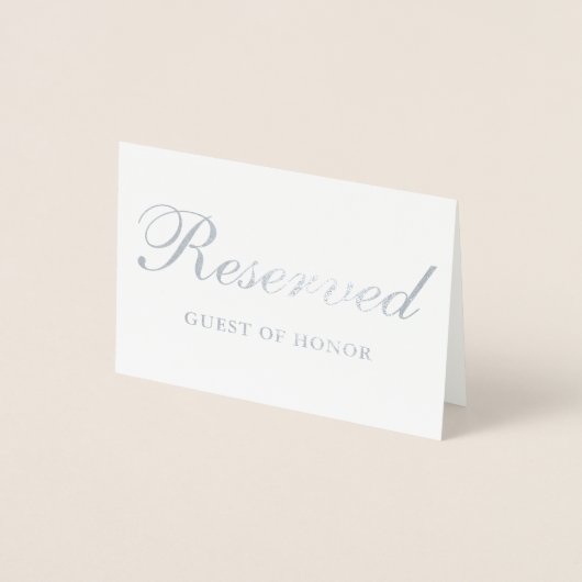 Dorée Carte de table d'invité spéciale Silver Foil réser (Devant)