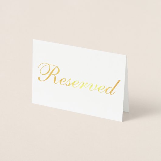 Dorée Carte de table Gold Foil Réservée (Devant)