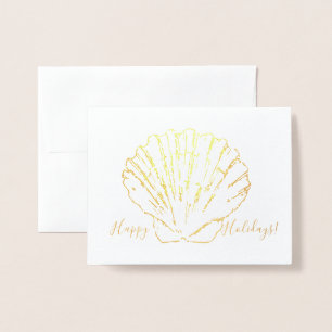 Dorée Carte de vacances Coastal Thème Scallop Shell