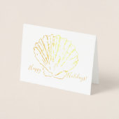 Dorée Carte de vacances Coastal Thème Scallop Shell (Devant)