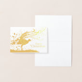 Dorée Carte de vacances d'art graphique d'oiseaux terres (Affichage)