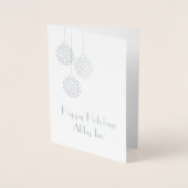 Dorée Carte de vacances d'entreprise moderne en argent (Devant)