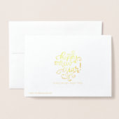 Dorée Carte de vacances Etched Foil JOY (Derrière avec enveloppe)