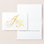 Dorée Carte de vacances Etched Foil JOY (Affichage)